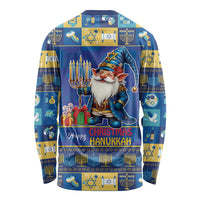 Merry Chrismukkah Long Sleeve Shirt With Gnome Christmas Hanukkah - Wonder Print Shop
