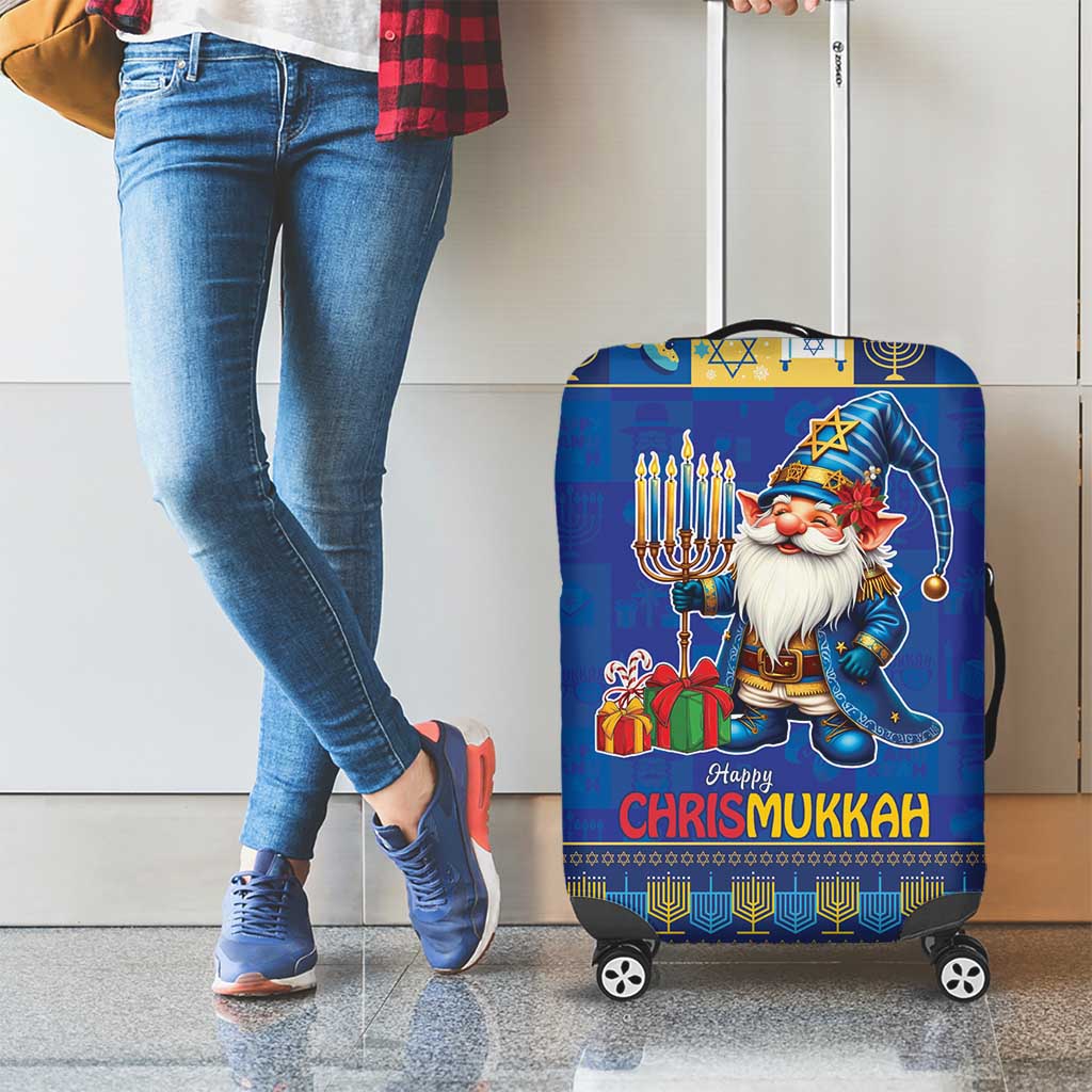 Merry Chrismukkah Luggage Cover With Gnome Christmas Hanukkah - Wonder Print Shop