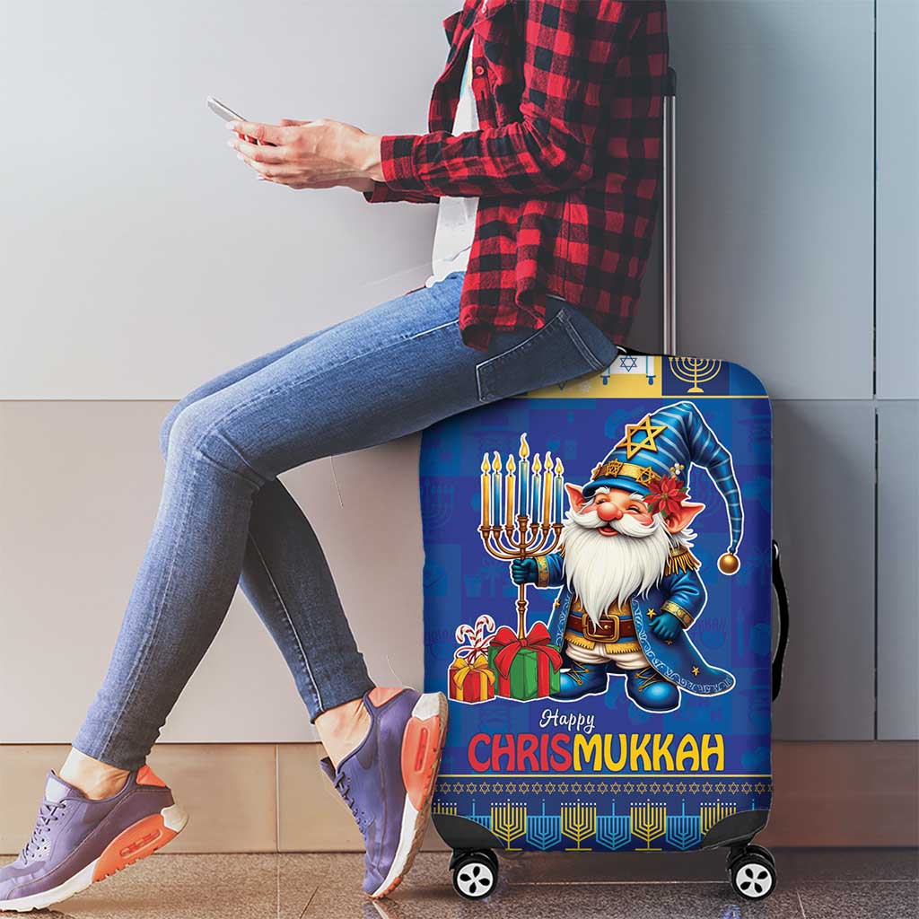 Merry Chrismukkah Luggage Cover With Gnome Christmas Hanukkah - Wonder Print Shop