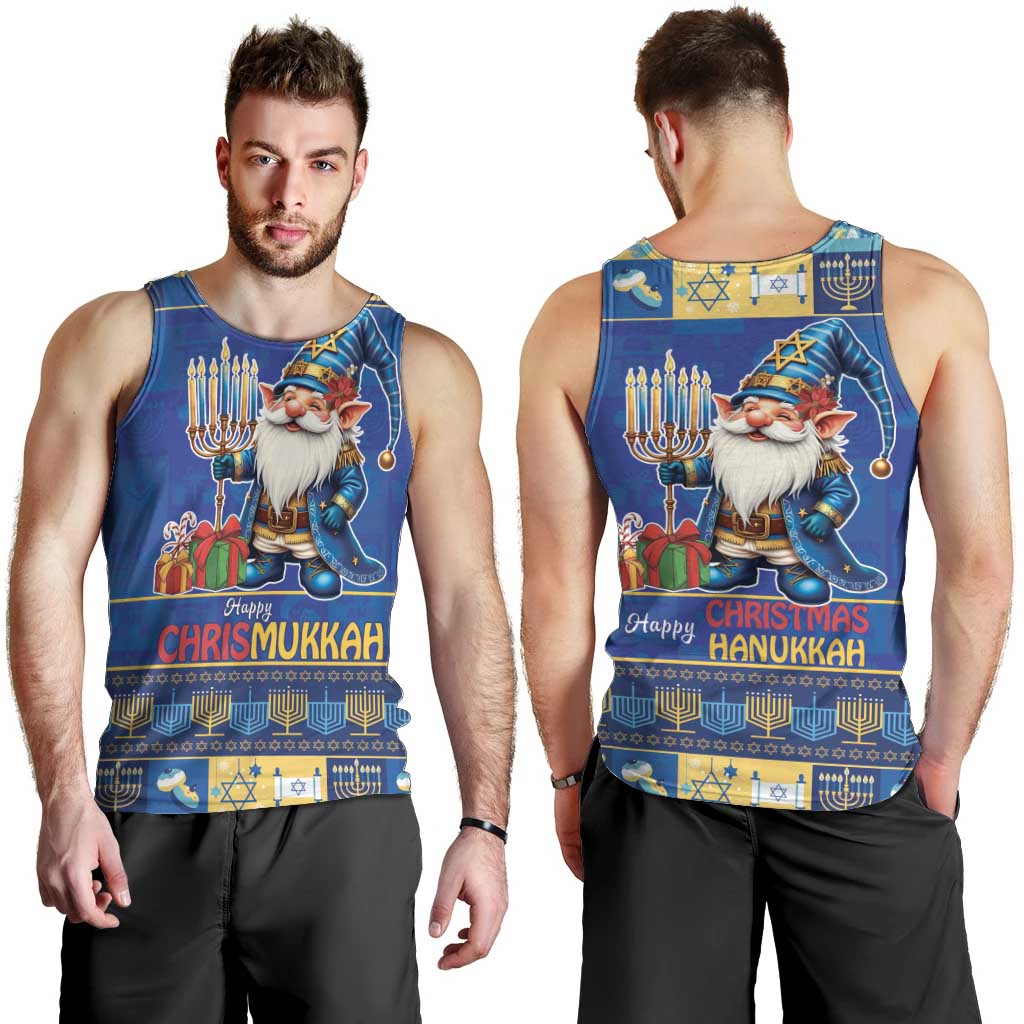 Merry Chrismukkah Men Tank Top With Gnome Christmas Hanukkah - Wonder Print Shop