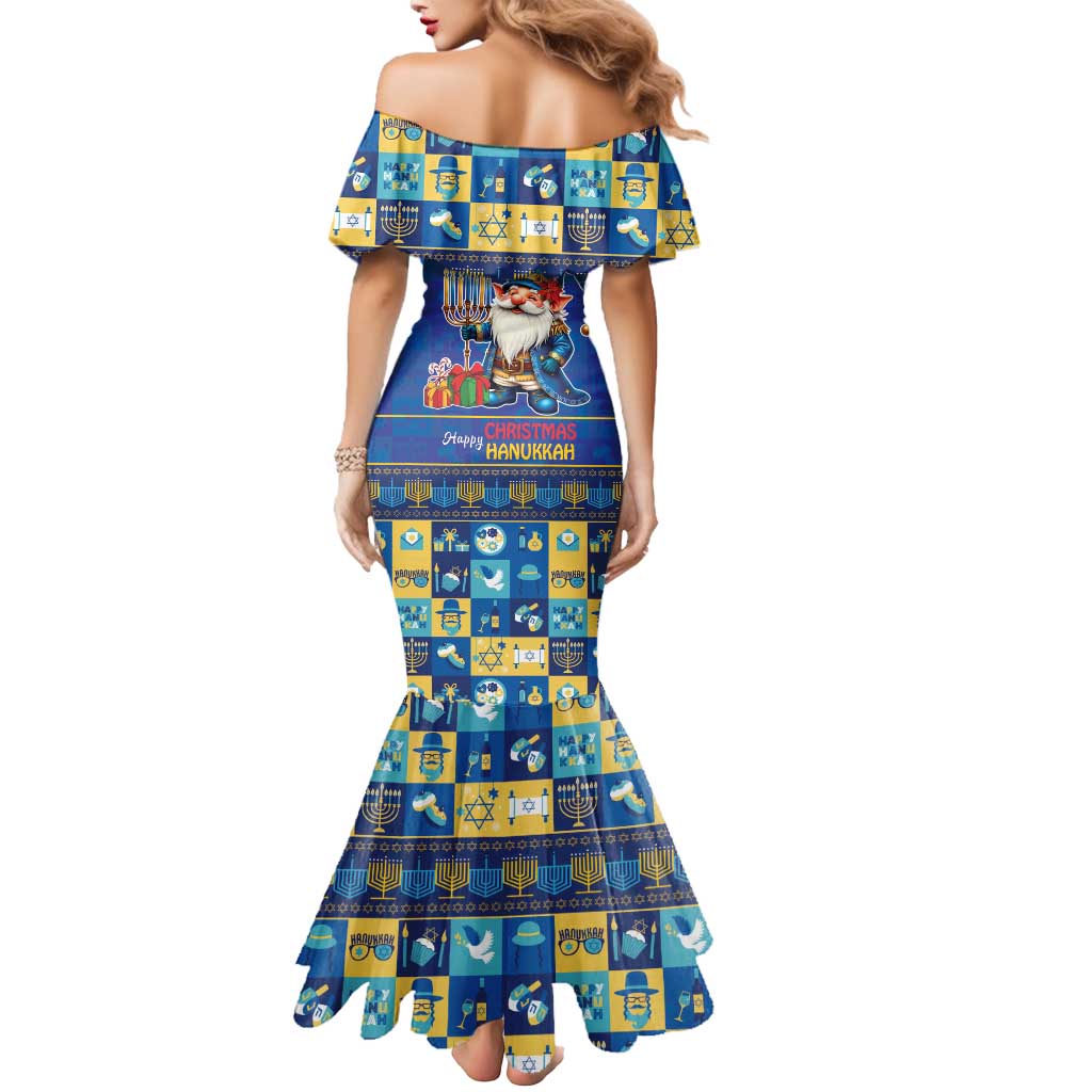 Merry Chrismukkah Mermaid Dress With Gnome Christmas Hanukkah - Wonder Print Shop