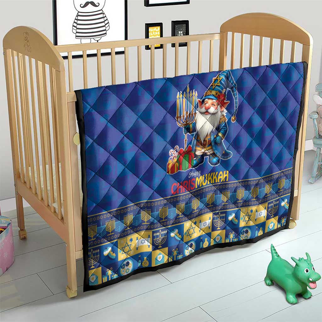 Merry Chrismukkah Quilt With Gnome Christmas Hanukkah - Wonder Print Shop