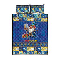 Merry Chrismukkah Quilt Bed Set With Gnome Christmas Hanukkah - Wonder Print Shop