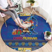 Merry Chrismukkah Round Carpet With Gnome Christmas Hanukkah
