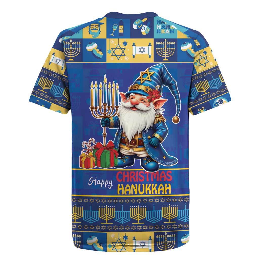 Merry Chrismukkah Rugby Jersey With Gnome Christmas Hanukkah - Wonder Print Shop