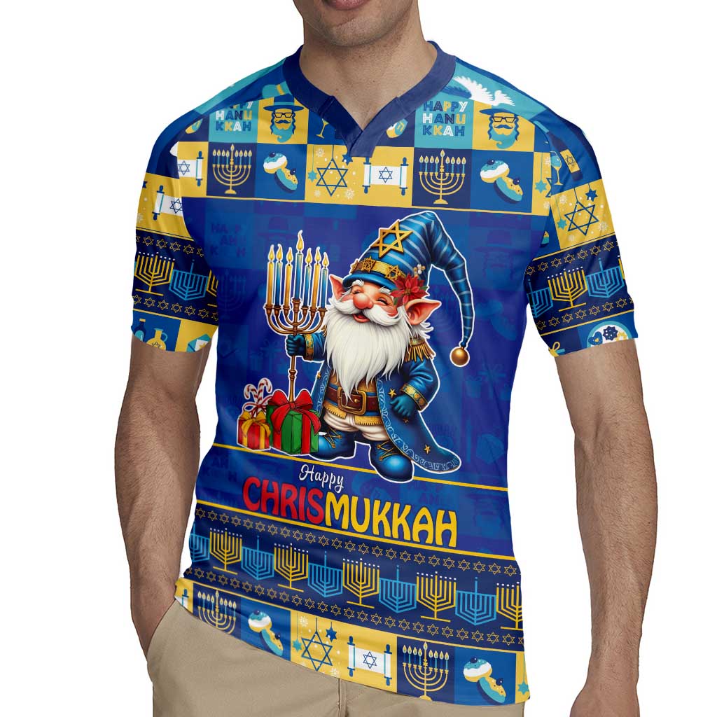 Merry Chrismukkah Rugby Jersey With Gnome Christmas Hanukkah - Wonder Print Shop