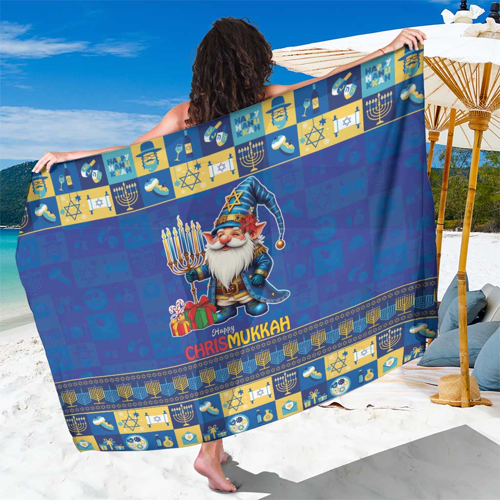 Merry Chrismukkah Sarong With Gnome Christmas Hanukkah - Wonder Print Shop