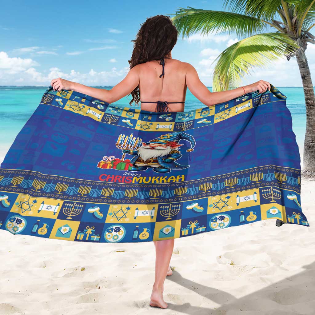 Merry Chrismukkah Sarong With Gnome Christmas Hanukkah - Wonder Print Shop