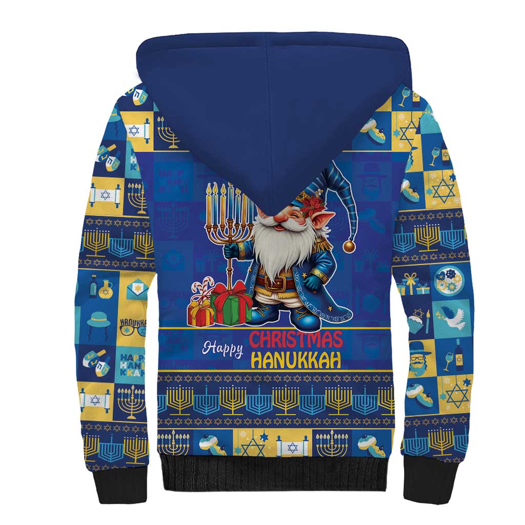 Merry Chrismukkah Sherpa Hoodie With Gnome Christmas Hanukkah - Wonder Print Shop