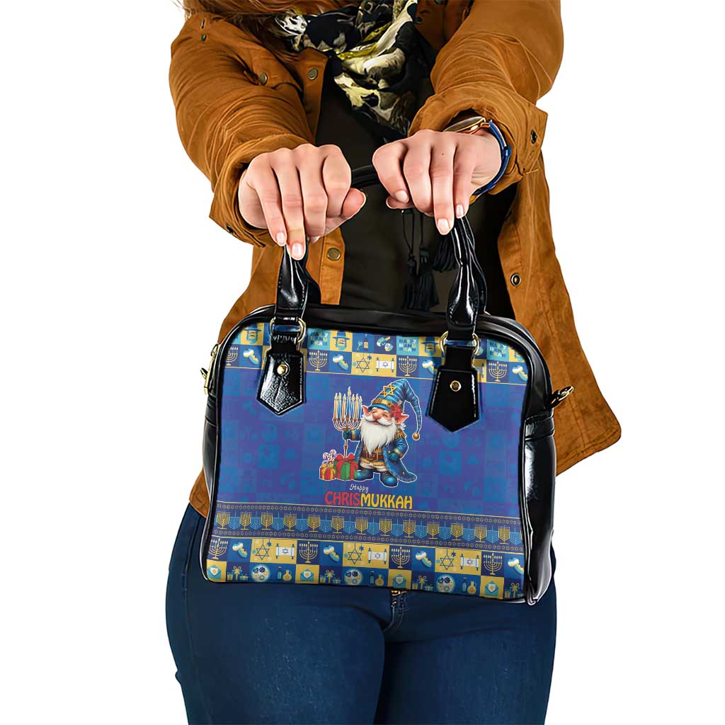 Merry Chrismukkah Shoulder Handbag With Gnome Christmas Hanukkah