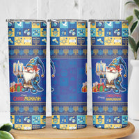 Merry Chrismukkah Skinny Tumbler With Gnome Christmas Hanukkah - Wonder Print Shop