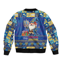 Merry Chrismukkah Sleeve Zip Bomber Jacket With Gnome Christmas Hanukkah - Wonder Print Shop