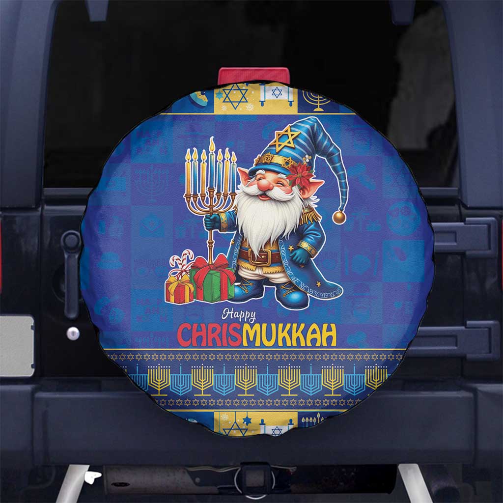 Merry Chrismukkah Spare Tire Cover With Gnome Christmas Hanukkah - Wonder Print Shop