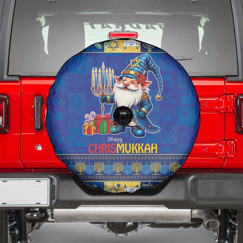 Merry Chrismukkah Spare Tire Cover With Gnome Christmas Hanukkah - Wonder Print Shop
