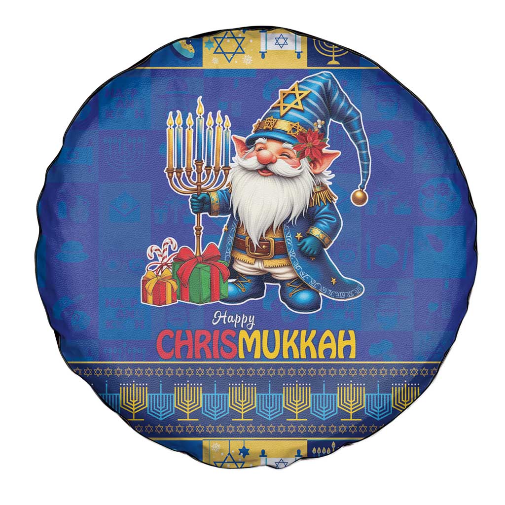 Merry Chrismukkah Spare Tire Cover With Gnome Christmas Hanukkah - Wonder Print Shop