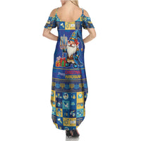 Merry Chrismukkah Summer Maxi Dress With Gnome Christmas Hanukkah - Wonder Print Shop