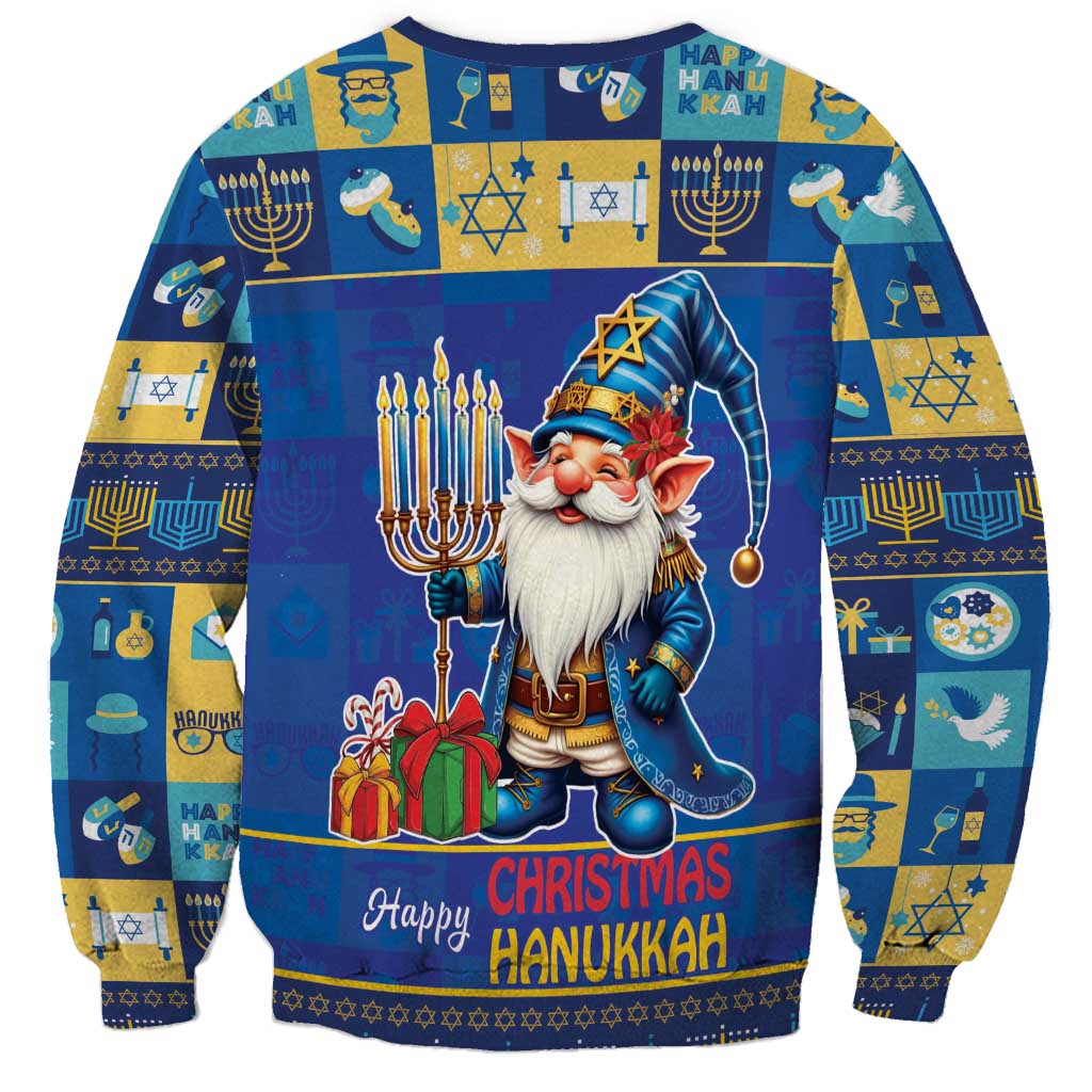Merry Chrismukkah Sweatshirt With Gnome Christmas Hanukkah - Wonder Print Shop