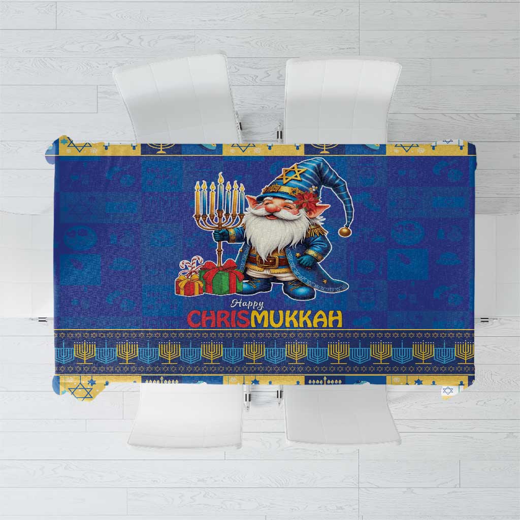 Merry Chrismukkah Tablecloth With Gnome Christmas Hanukkah - Wonder Print Shop