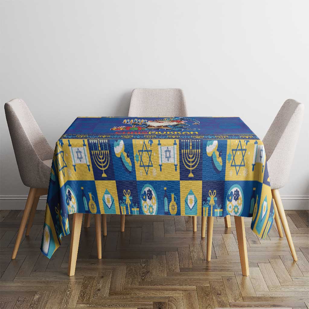 Merry Chrismukkah Tablecloth With Gnome Christmas Hanukkah - Wonder Print Shop