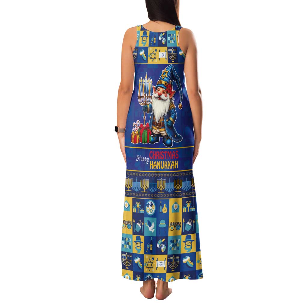 Merry Chrismukkah Tank Maxi Dress With Gnome Christmas Hanukkah - Wonder Print Shop