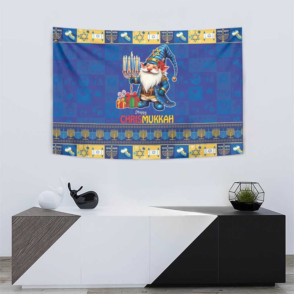 Merry Chrismukkah Tapestry With Gnome Christmas Hanukkah - Wonder Print Shop