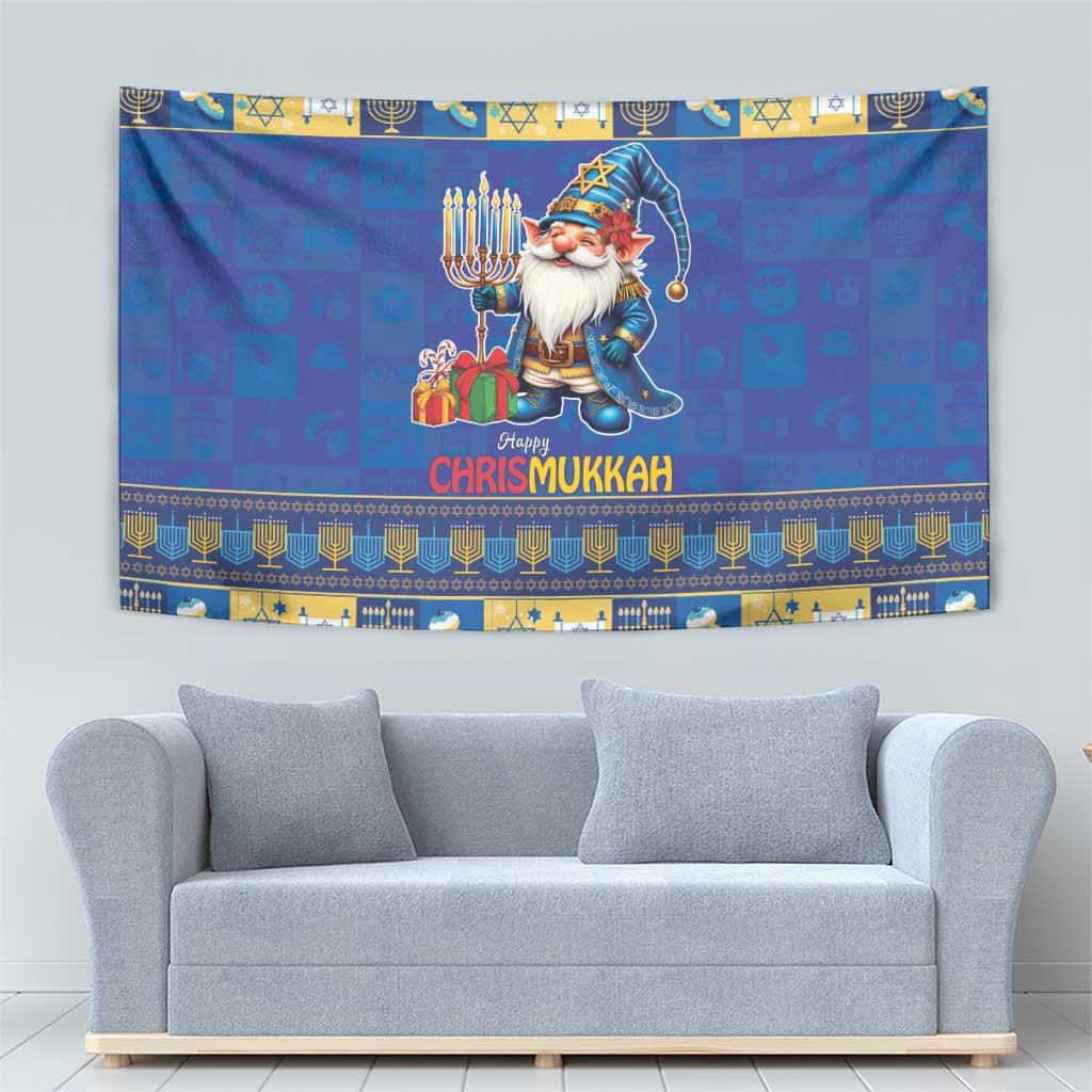 Merry Chrismukkah Tapestry With Gnome Christmas Hanukkah - Wonder Print Shop