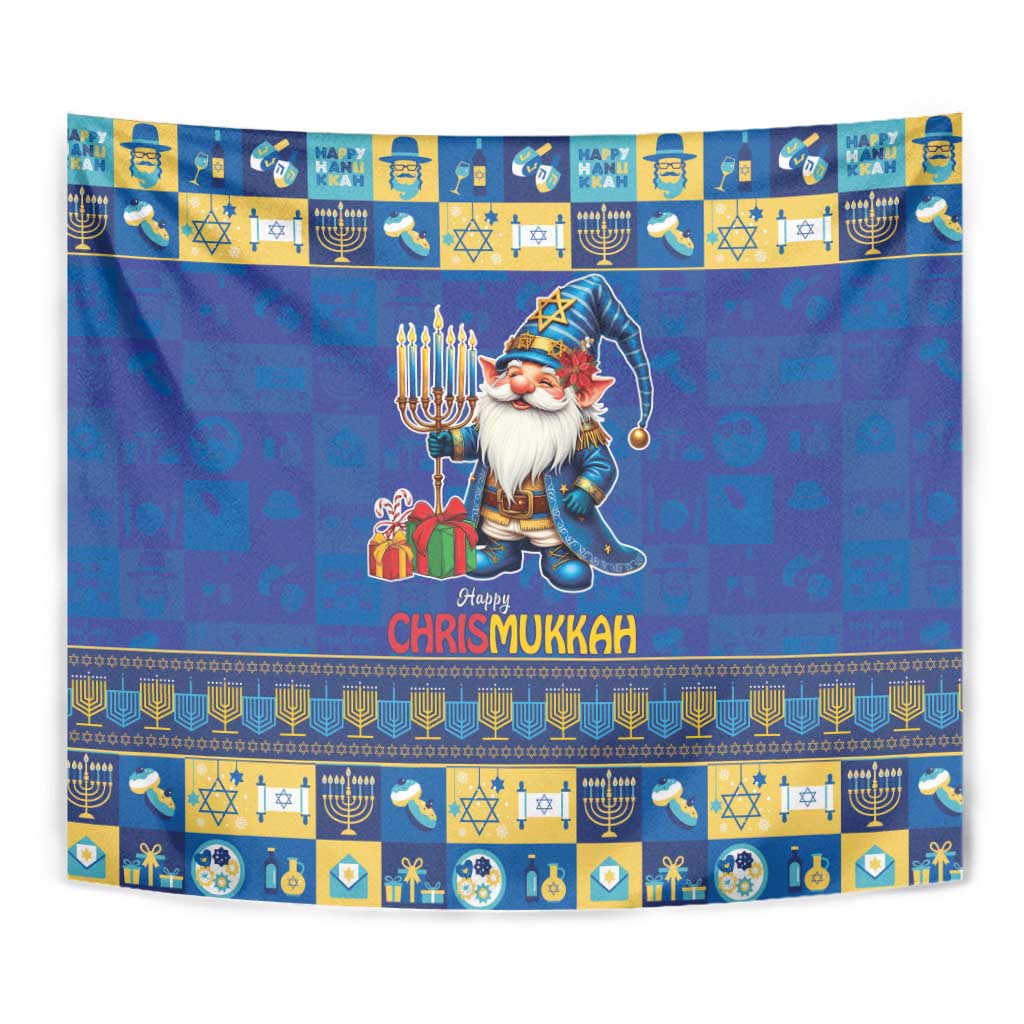 Merry Chrismukkah Tapestry With Gnome Christmas Hanukkah - Wonder Print Shop