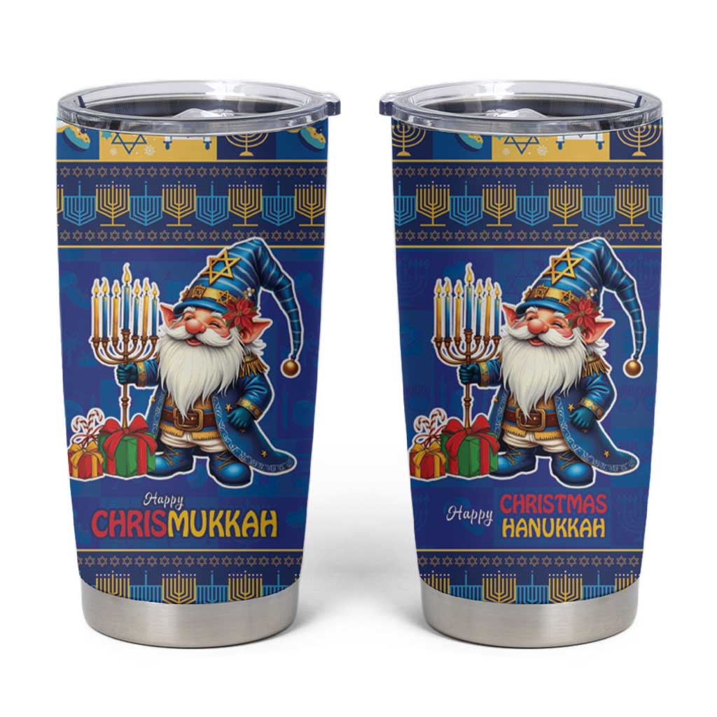Merry Chrismukkah Tumbler Cup With Gnome Christmas Hanukkah - Wonder Print Shop