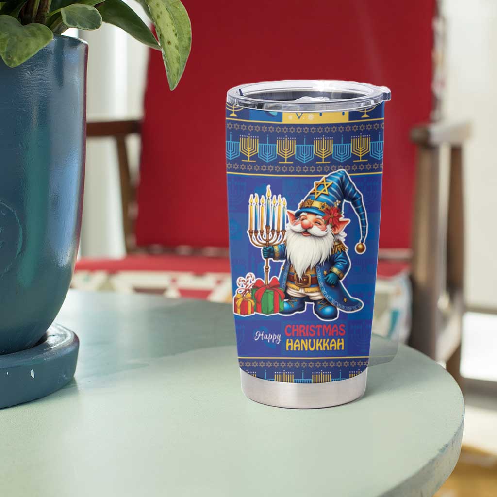 Merry Chrismukkah Tumbler Cup With Gnome Christmas Hanukkah - Wonder Print Shop