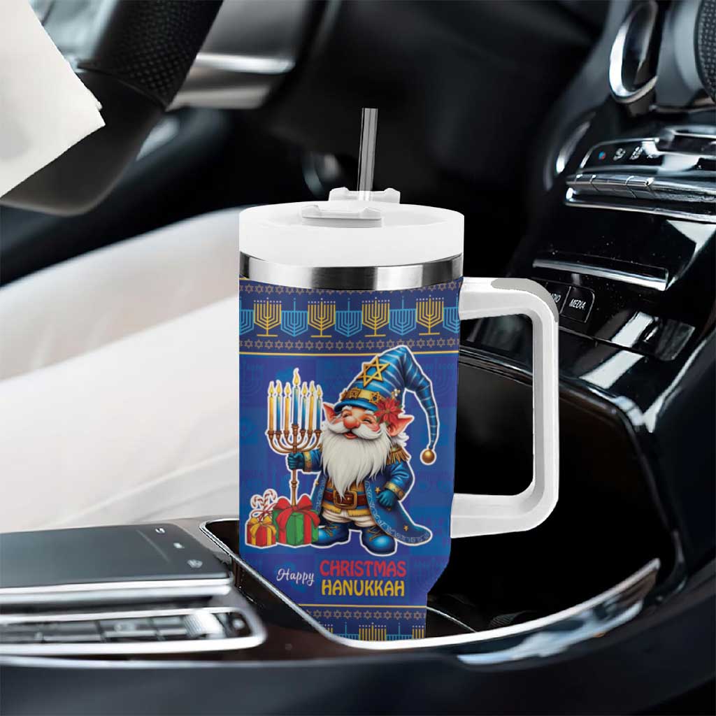 Merry Chrismukkah Tumbler With Handle With Gnome Christmas Hanukkah - Wonder Print Shop