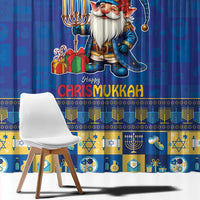 Merry Chrismukkah Window Curtain With Gnome Christmas Hanukkah - Wonder Print Shop