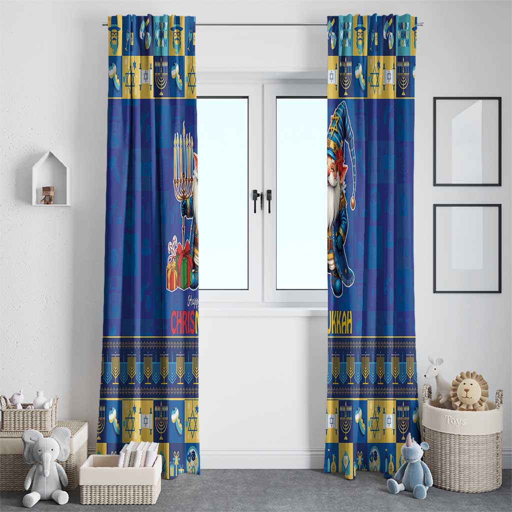 Merry Chrismukkah Window Curtain With Gnome Christmas Hanukkah - Wonder Print Shop