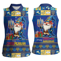 Merry Chrismukkah Women Sleeveless Polo Shirt With Gnome Christmas Hanukkah - Wonder Print Shop