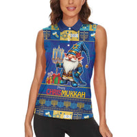 Merry Chrismukkah Women Sleeveless Polo Shirt With Gnome Christmas Hanukkah - Wonder Print Shop