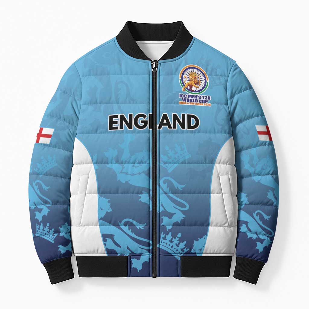 England Cricket Spirit 2026 Bomber Puffer Jacket World T20 Edition - Wonder Print Shop