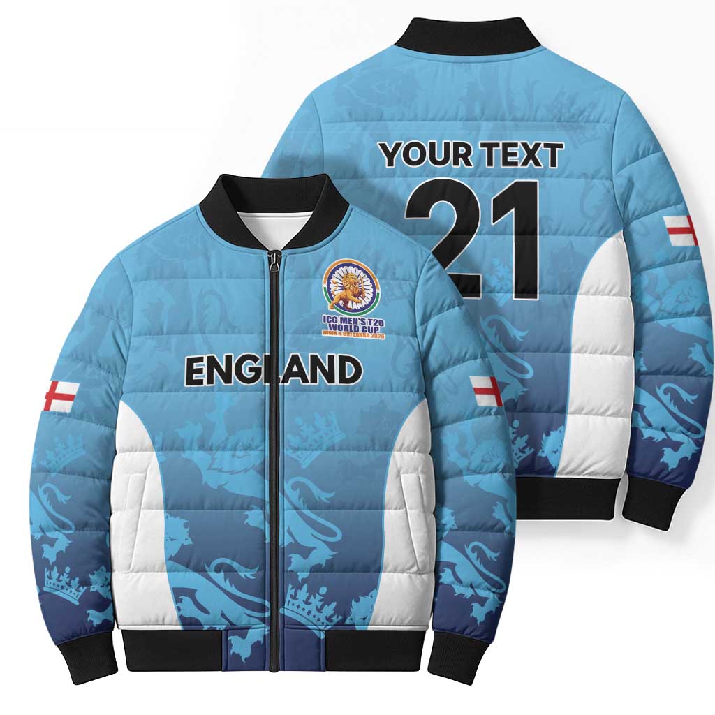 England Cricket Spirit 2026 Bomber Puffer Jacket World T20 Edition - Wonder Print Shop