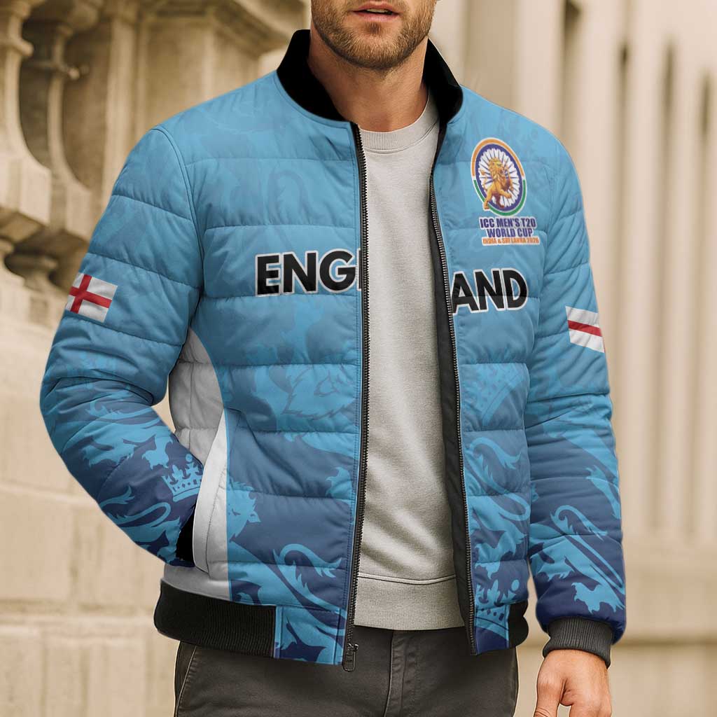 England Cricket Spirit 2026 Bomber Puffer Jacket World T20 Edition - Wonder Print Shop