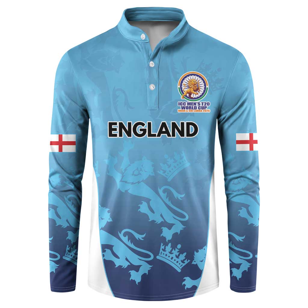 England Cricket Spirit 2026 Button Sweatshirt World T20 Edition - Wonder Print Shop