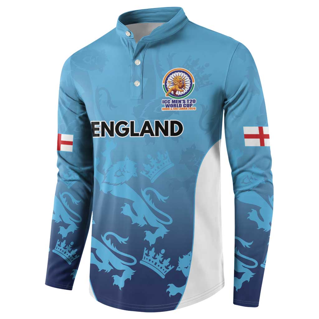 England Cricket Spirit 2026 Button Sweatshirt World T20 Edition - Wonder Print Shop