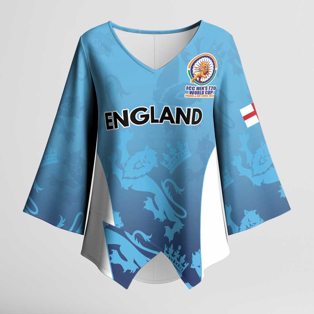 England Cricket Spirit 2026 Kimono Sleeve Blouse World T20 Edition - Wonder Print Shop