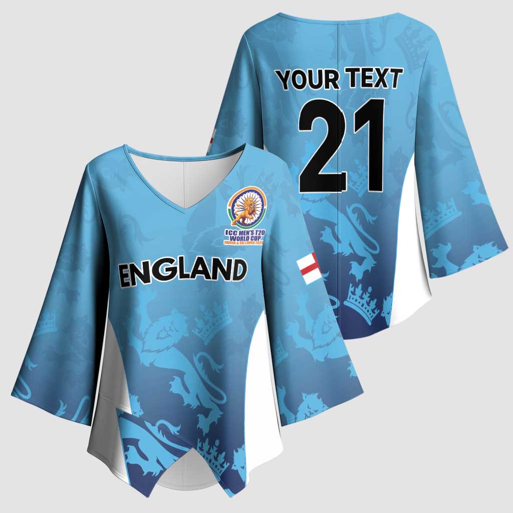England Cricket Spirit 2026 Kimono Sleeve Blouse World T20 Edition - Wonder Print Shop