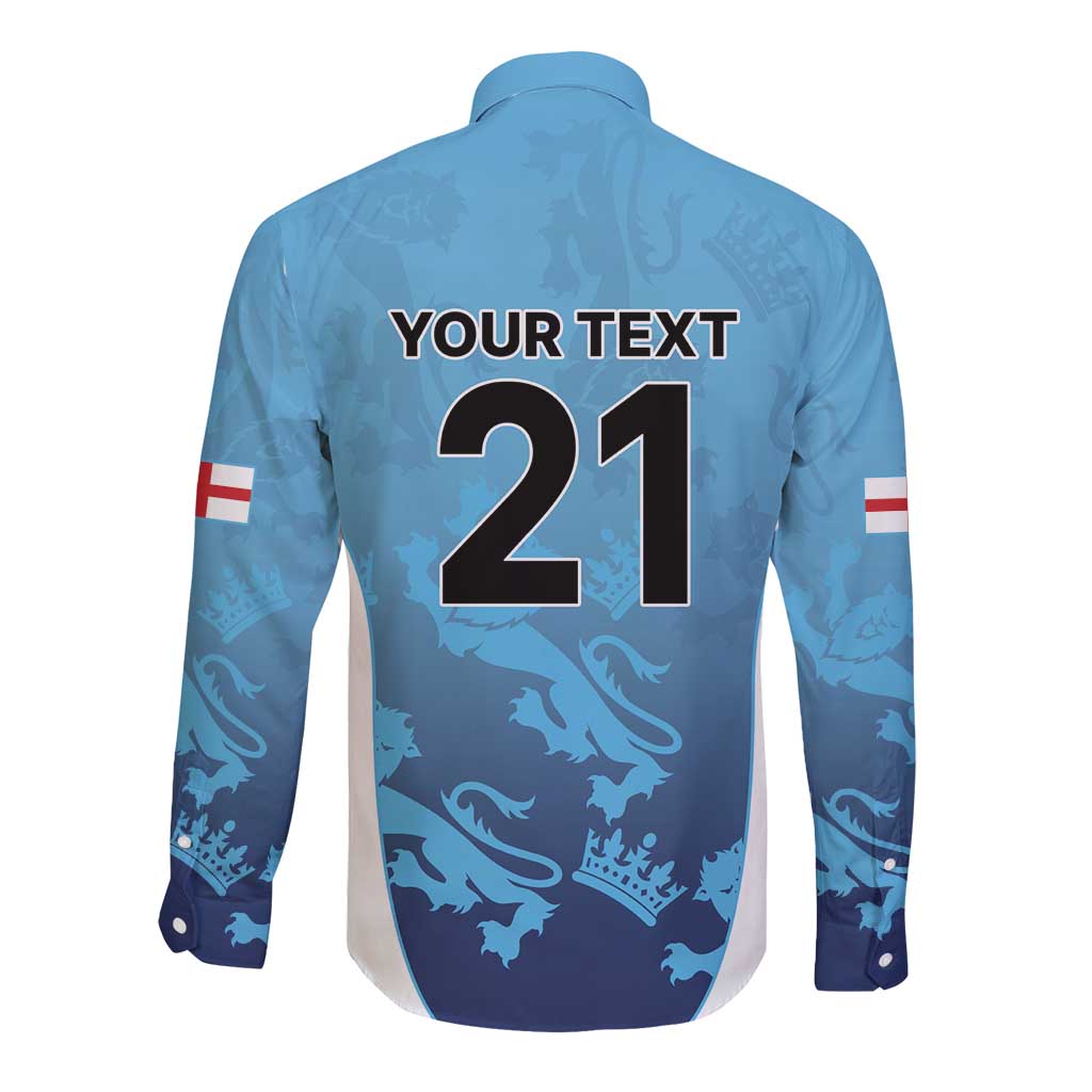 England Cricket Spirit 2026 Long Sleeve Button Shirt World T20 Edition - Wonder Print Shop