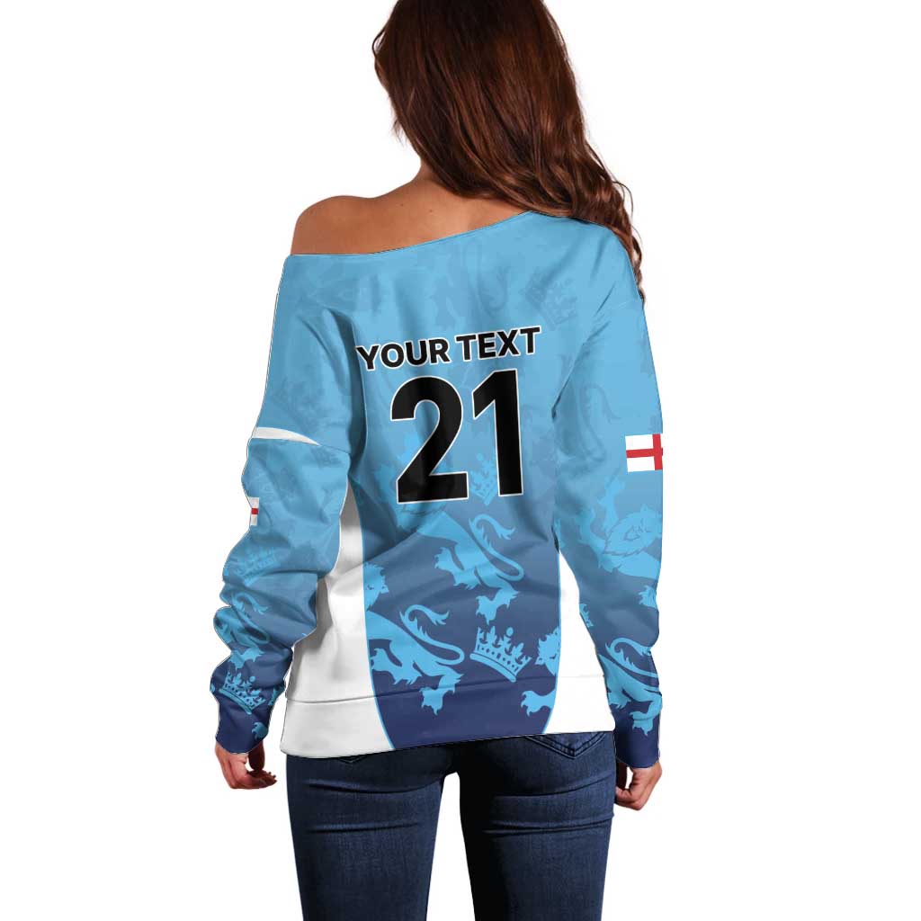 England Cricket Spirit 2026 Off Shoulder Sweater World T20 Edition - Wonder Print Shop