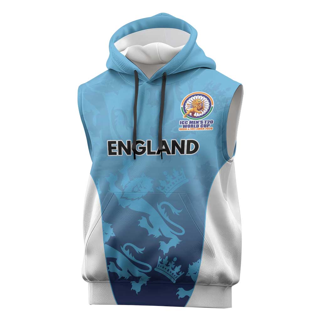 England Cricket Spirit 2026 Sleeveless Hoodie World T20 Edition - Wonder Print Shop