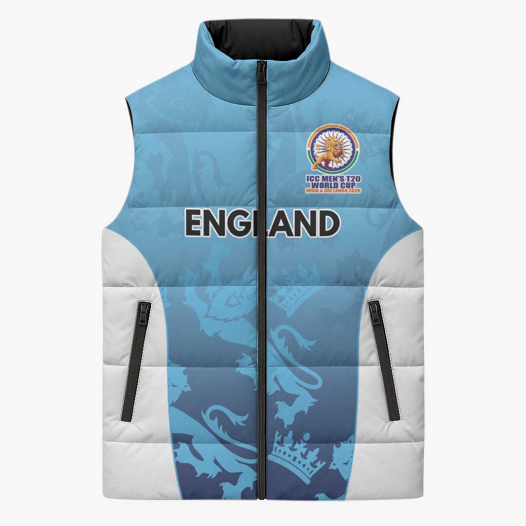 England Cricket Spirit 2026 Sleeveless Puffer Jacket World T20 Edition - Wonder Print Shop