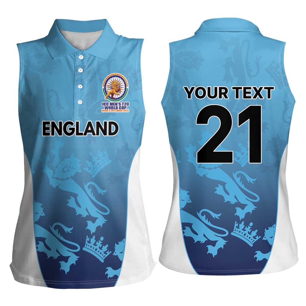 England Cricket Spirit 2026 Women Sleeveless Polo Shirt World T20 Edition - Wonder Print Shop