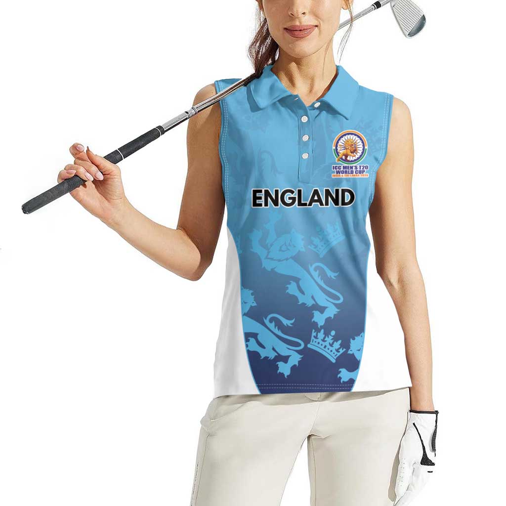 England Cricket Spirit 2026 Women Sleeveless Polo Shirt World T20 Edition - Wonder Print Shop