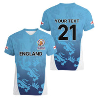 England Cricket Spirit 2026 Women V-Neck T-Shirt World T20 Edition - Wonder Print Shop