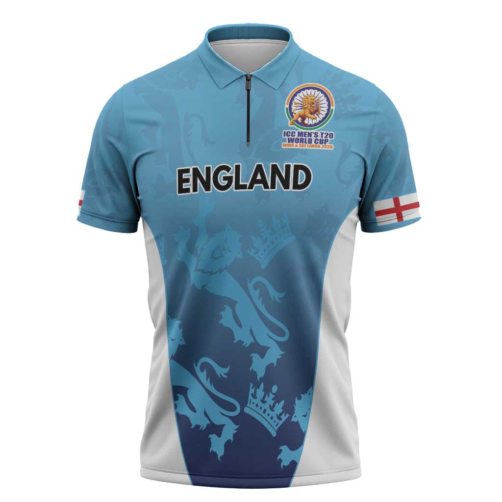 England Cricket Spirit 2026 Zipper Polo Shirt World T20 Edition - Wonder Print Shop
