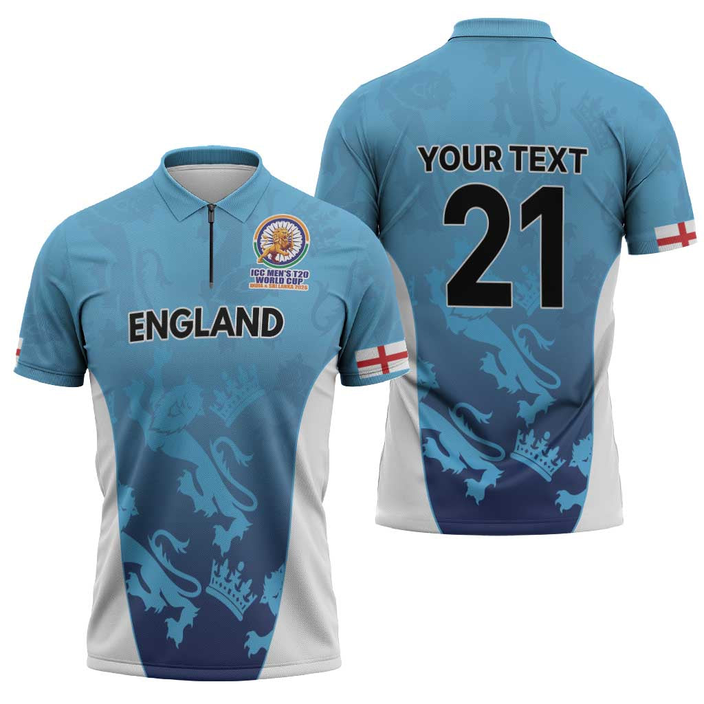 England Cricket Spirit 2026 Zipper Polo Shirt World T20 Edition - Wonder Print Shop